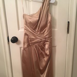 Cache Gold Satin Cocktail Dress